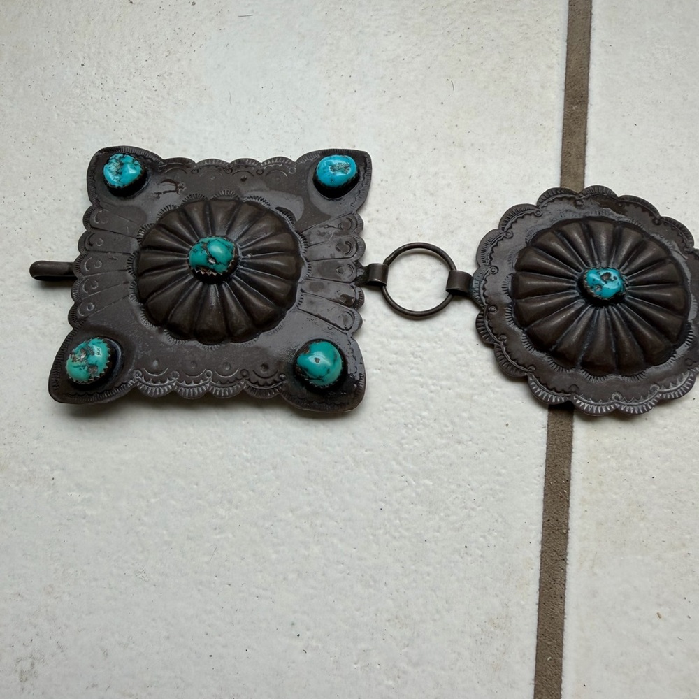 Sterling silver with genuine with Turquoise Accent Stones!
